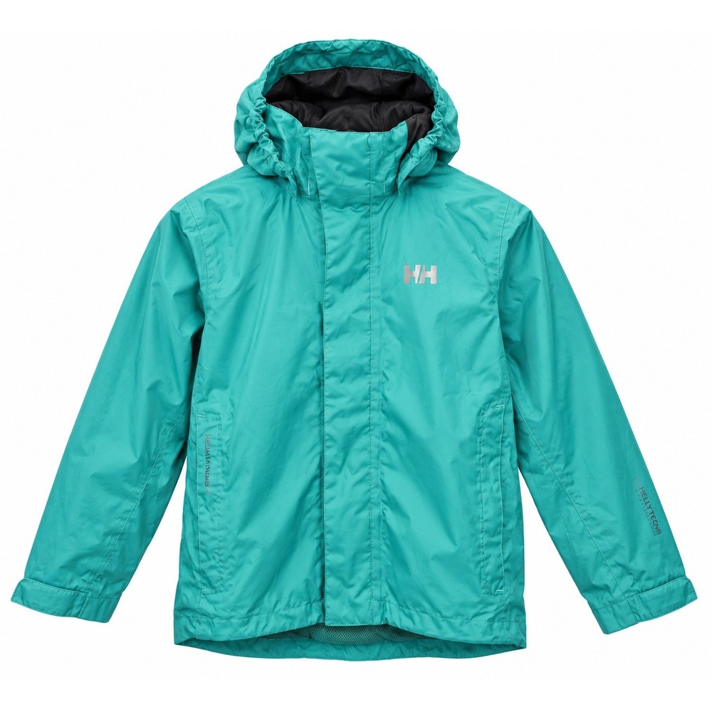 Helly Hansen Kids Helly Tech Protection Packable Rain Jacket Teal Turquoise